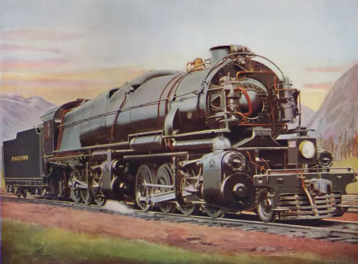 Framed Print : A 300-Ton American Mallet Type Freight Engine. Pennsylvania Railroad, 1926 Framed Print : A 300-Ton American Mallet Type Freight Engine. Pennsylvania Railroad, 1926