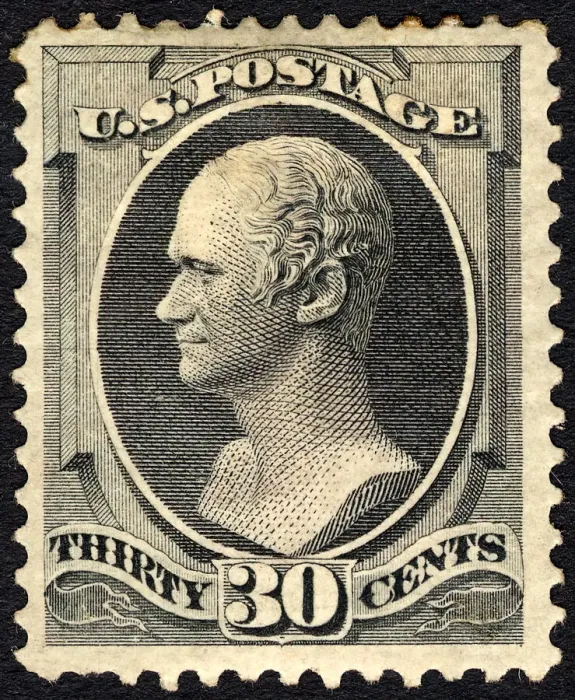 Framed Print : 30c Alexander Hamilton single, October 14, 1874. Creator: Unknown Framed Print : 30c Alexander Hamilton single, October 14, 1874. Creator: Unknown