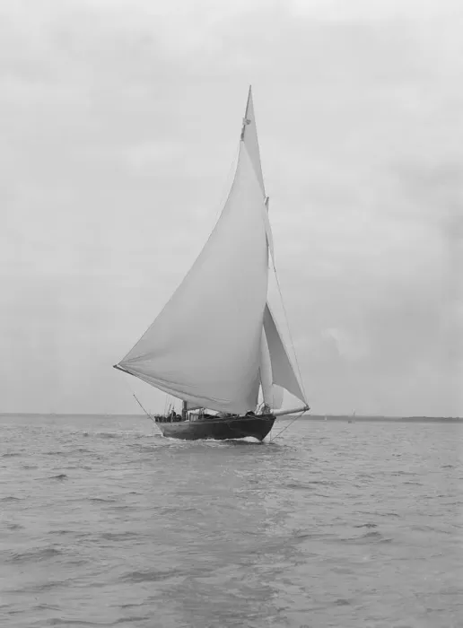Framed Print : The 32 metre ketch Joyette running downwind, 1922. Creator: Kirk & Sons of Cowes Framed Print : The 32 metre ketch Joyette running downwind, 1922. Creator: Kirk & Sons of Cowes