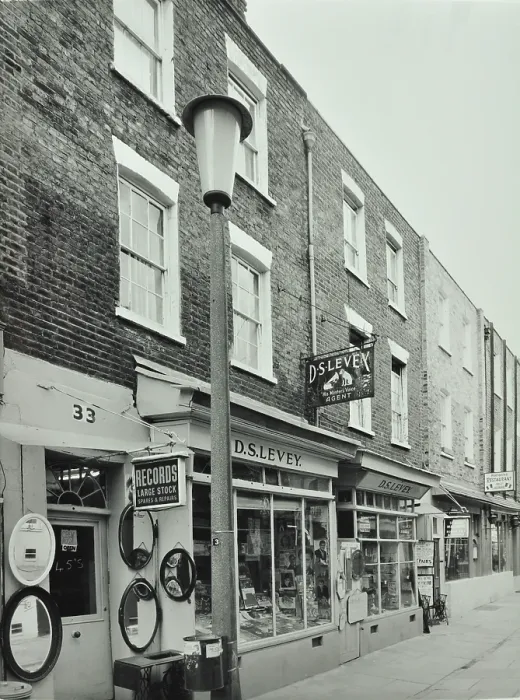 Framed Print : 33-39 Camden Passage, London: front elevations, record shop, 1972. Creator: Unknown Framed Print : 33-39 Camden Passage, London: front elevations, record shop, 1972. Creator: Unknown
