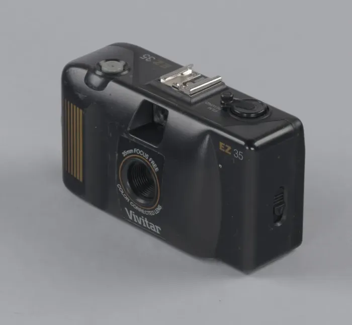 Framed Print : 35mm camera from the studio of H. C. Anderson, 1990s. Creator: Vivitar Framed Print : 35mm camera from the studio of H. C. Anderson, 1990s. Creator: Vivitar
