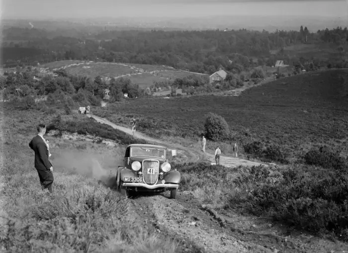 Framed Print : 3622 cc Ford V8 tourer taking part in the NWLMC Lawrence Cup Trial, 1937. Artist: Bill Brunell Framed Print : 3622 cc Ford V8 tourer taking part in the NWLMC Lawrence Cup Trial, 1937. Artist: Bill Brunell