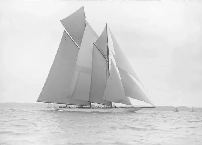 Framed Print : The 380 ton A Class schooner Margherita reaching, 1913. Creator: Kirk & Sons of Cowes Framed Print : The 380 ton A Class schooner Margherita reaching, 1913. Creator: Kirk & Sons of Cowes