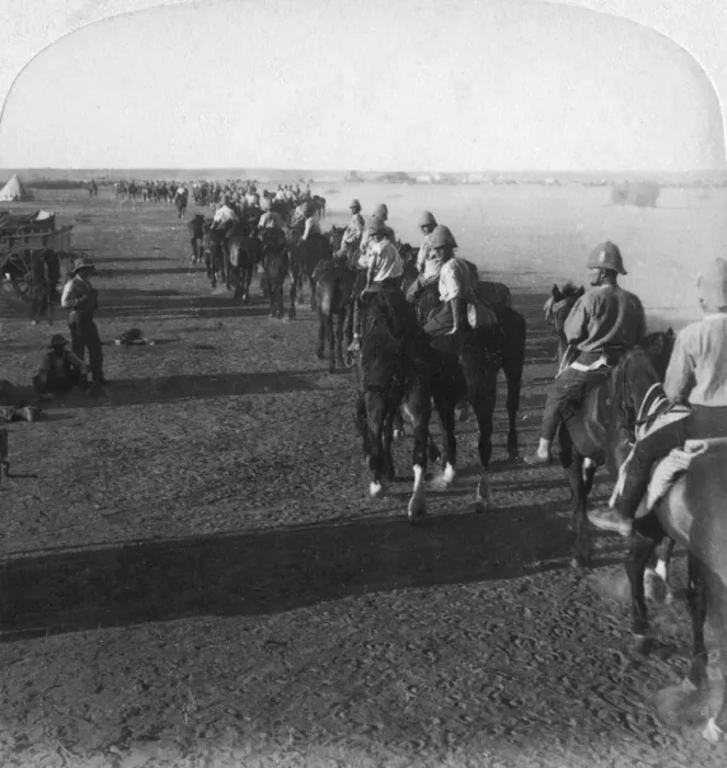 Framed Print : The 38th Battery at the Modder before taking part in Roberts advance, South Africa, Boer War, 1900. Artist: Underwood & Underwood Framed Print : The 38th Battery at the Modder before taking part in Roberts advance, South Africa, Boer War, 1900. Artist: Underwood & Underwood