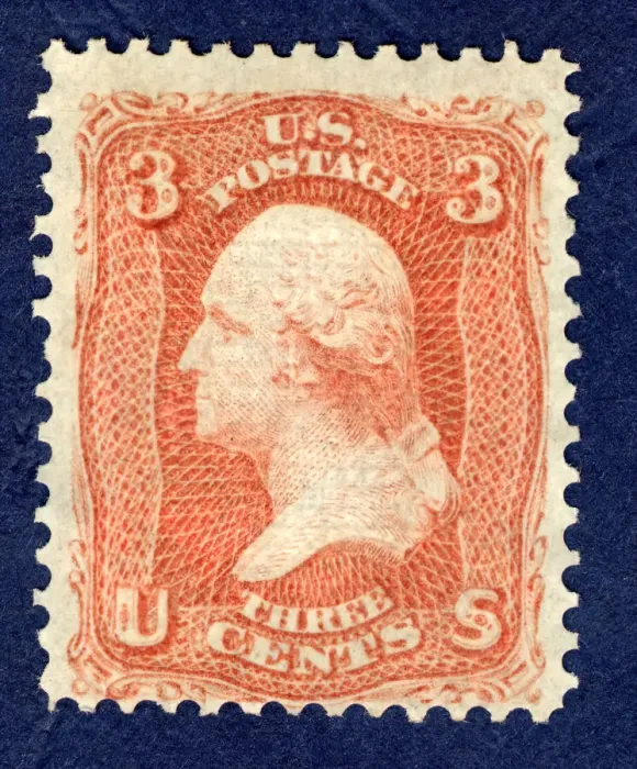 Framed Print : 3c Washington F Grill single, 1867. Creator: National Bank Note Company Framed Print : 3c Washington F Grill single, 1867. Creator: National Bank Note Company