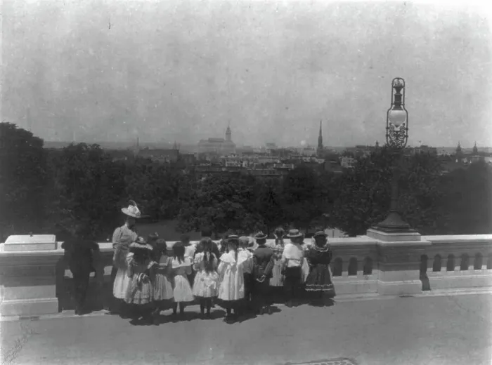 Framed Print : 3rd Division grade school pupils on field trip to U.S. Capitol, Washington, D.C. (1899?). Creator: Frances Benjamin Johnston Framed Print : 3rd Division grade school pupils on field trip to U.S. Capitol, Washington, D.C. (1899?). Creator: Frances Benjamin Johnston