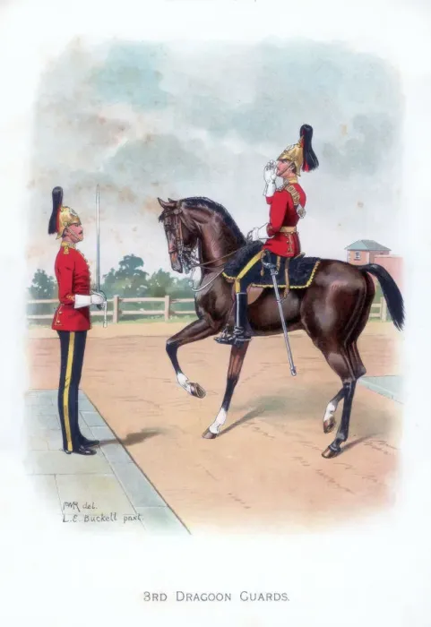 Framed Print : 3rd Dragoon Guards, 1915. Artist: LE Buckell Framed Print : 3rd Dragoon Guards, 1915. Artist: LE Buckell