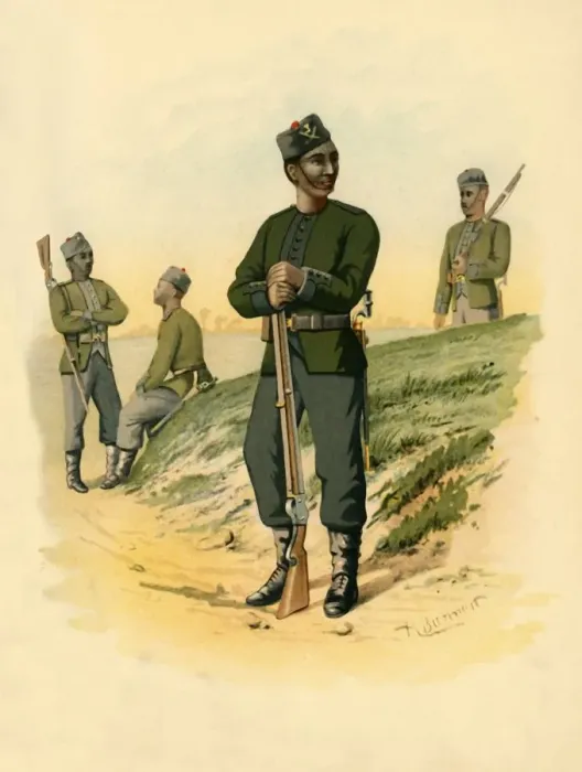 Framed Print : The 3rd Gorkhas, 1890. Creator: Godfrey Douglas Giles