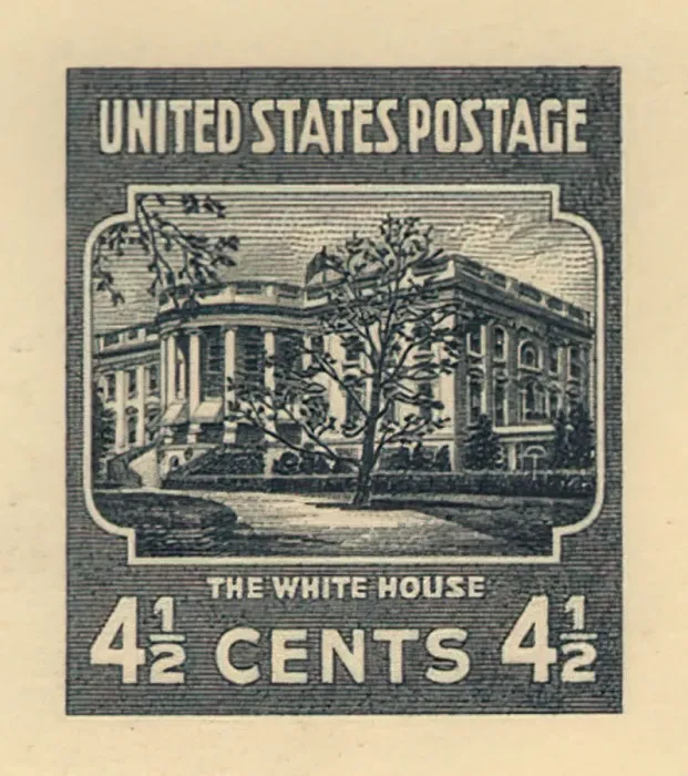 : 4 1 / 2c White House approved large die proof, 14072. Creator : 4 1 / 2c White House approved large die proof, 14072. Creator