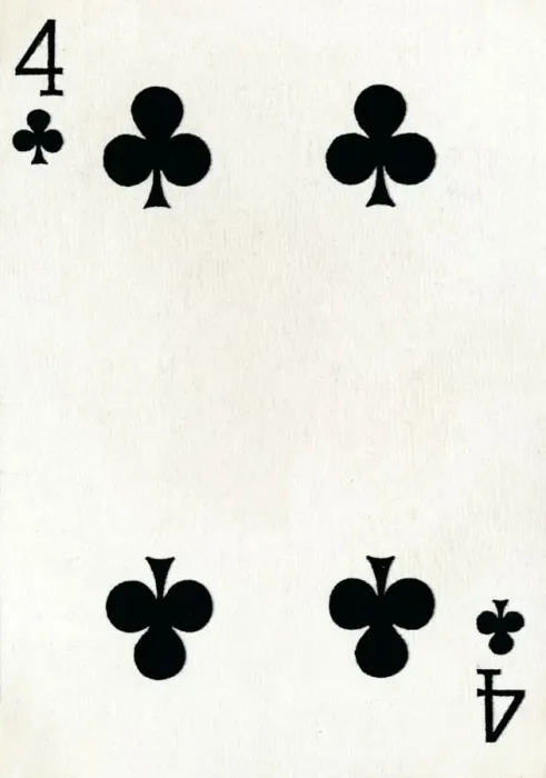 Framed Print : 4 of Clubs from a deck of Goodall & Son Ltd. playing cards, c1940