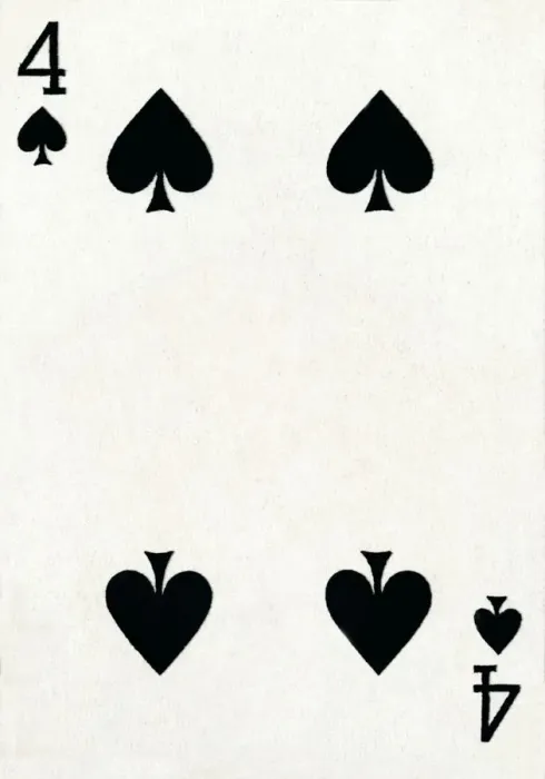 Framed Print : 4 of Spades from a deck of Goodall & Son Ltd. playing cards, c1940 Framed Print : 4 of Spades from a deck of Goodall & Son Ltd. playing cards, c1940
