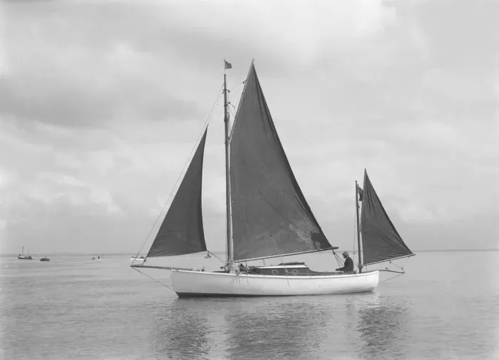 Framed Print : The 4 ton yawl Mandy under sail, 1922. Creator: Kirk & Sons of Cowes Framed Print : The 4 ton yawl Mandy under sail, 1922. Creator: Kirk & Sons of Cowes