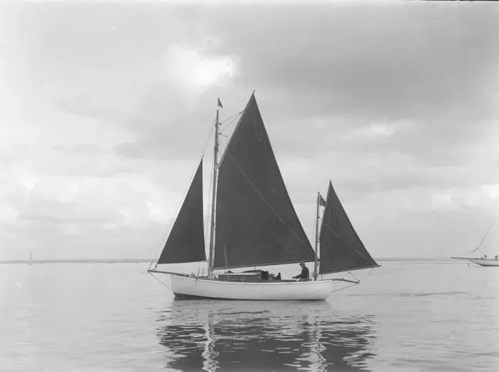 Framed Print : The 4 ton yawl Mandy under sail, 1922. Creator: Kirk & Sons of Cowes Framed Print : The 4 ton yawl Mandy under sail, 1922. Creator: Kirk & Sons of Cowes