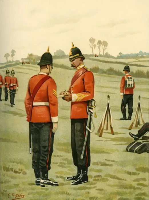 Framed Print : The 43rd - Oxfordshire Light Infantry, 1890. Creator: Godfrey Douglas Giles Framed Print : The 43rd - Oxfordshire Light Infantry, 1890. Creator: Godfrey Douglas Giles