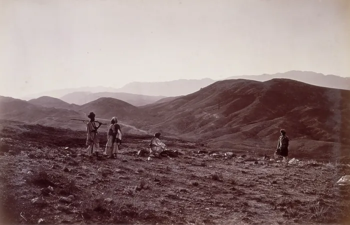 Framed Print : The 44th hill looking towards Jagdulluck, Afghanistan, 1879. Creator: John Burke Framed Print : The 44th hill looking towards Jagdulluck, Afghanistan, 1879. Creator: John Burke