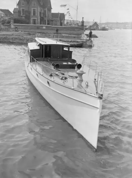 Framed Print : A 45 ft Wolseley cabin launch. Creator: Kirk & Sons of Cowes Framed Print : A 45 ft Wolseley cabin launch. Creator: Kirk & Sons of Cowes