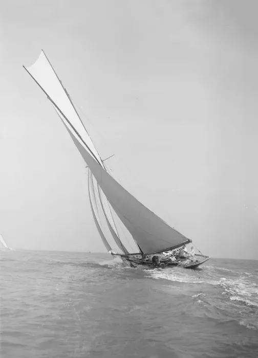 Framed Print : The 45 ton cutter Camellia sailing close-hauled, 1911. Creator: Kirk & Sons of Cowes Framed Print : The 45 ton cutter Camellia sailing close-hauled, 1911. Creator: Kirk & Sons of Cowes