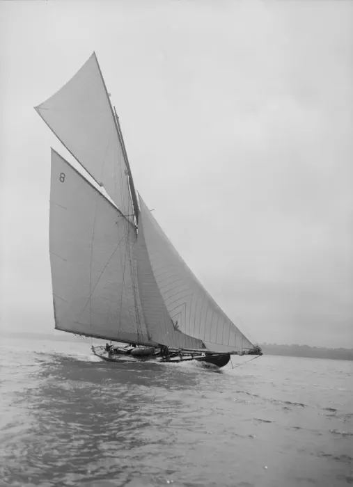 Framed Print : The 45 ton cutter Camellia sailing close-hauled, 1911. Creator: Kirk & Sons of Cowes Framed Print : The 45 ton cutter Camellia sailing close-hauled, 1911. Creator: Kirk & Sons of Cowes