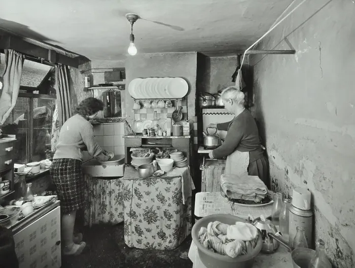Framed Print : 47 Monier Street, Poplar, London: kitchen in dilapidated condition, 1962. Creator: Unknown Framed Print : 47 Monier Street, Poplar, London: kitchen in dilapidated condition, 1962. Creator: Unknown