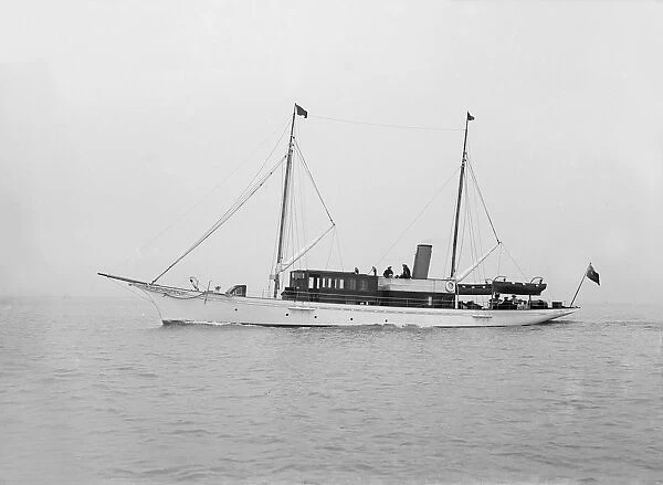 The 49 ton steam yacht Nordissa under way, 1914. Creator: Kirk & Sons of Cowes
