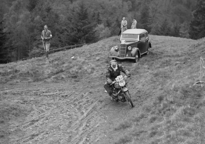 Framed Print : 490 cc AJW of GEH Godber-Ford competing in the MCC Edinburgh Trial, Roxburghshire, Scotland, 1938 Framed Print : 490 cc AJW of GEH Godber-Ford competing in the MCC Edinburgh Trial, Roxburghshire, Scotland, 1938