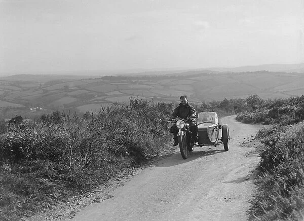 498 cc Coventry Eagle and sidecar of FW Osborne competing in the MCC Torquay Rally, 1938