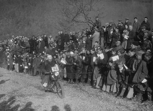 499 cc Vincent-HRD of W Clarke competing in the MCC Lands End Trial, Beggars Roost, Devon, 1936