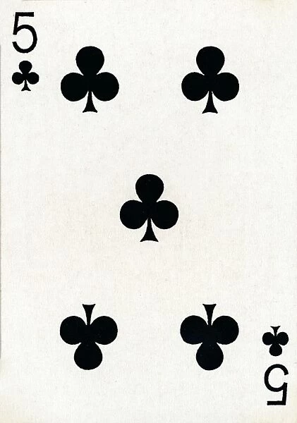 5 of Clubs from a deck of Goodall & Son Ltd. playing cards, c1940