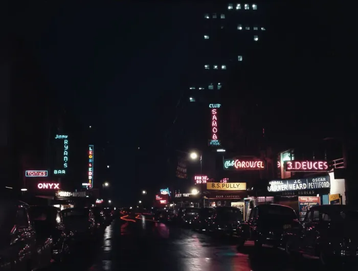 Framed Print : 52nd Street, New York, N.Y. ca. July 1948. Creator: William Paul Gottlieb Framed Print : 52nd Street, New York, N.Y. ca. July 1948. Creator: William Paul Gottlieb