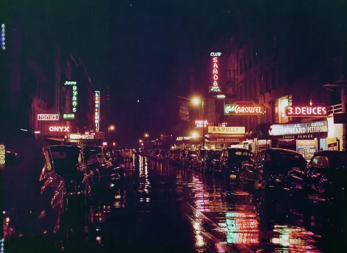Framed Print : 52nd Street, New York, N.Y. ca. July 1948. Creator: William Paul Gottlieb Framed Print : 52nd Street, New York, N.Y. ca. July 1948. Creator: William Paul Gottlieb