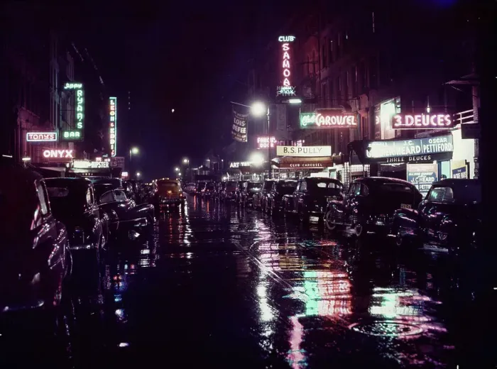 Framed Print : 52nd Street, New York, N.Y. ca. July 1948. Creator: William Paul Gottlieb