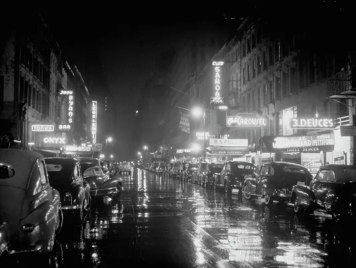 Framed Print : 52nd Street, New York, N.Y. ca. July 1948. Creator: William Paul Gottlieb Framed Print : 52nd Street, New York, N.Y. ca. July 1948. Creator: William Paul Gottlieb