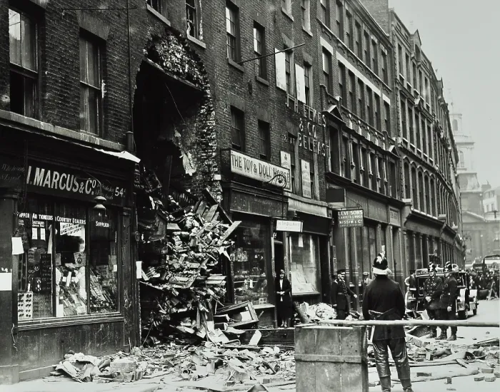 Framed Print : 55 Houndsditch, City of London: damage caused by fire, 1924. Creator: Unknown Framed Print : 55 Houndsditch, City of London: damage caused by fire, 1924. Creator: Unknown