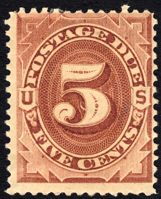 Framed Print : 5c Postage Due single, 1879. Creator: Unknown Framed Print : 5c Postage Due single, 1879. Creator: Unknown