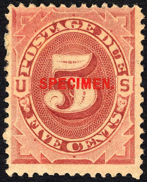 5c Postage Due specimen overprint single, 1884. Creator: Unknown