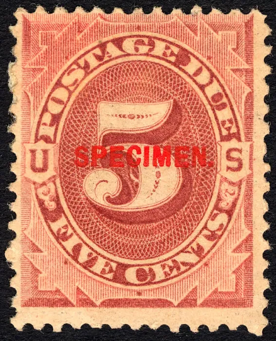 Framed Print : 5c Postage Due specimen overprint single, 1884. Creator: Unknown