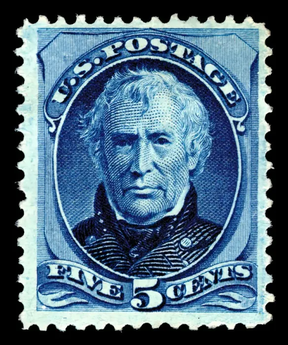Framed Print : 5c Zachary Taylor single, 1879. Creator: American Bank Note Company Framed Print : 5c Zachary Taylor single, 1879. Creator: American Bank Note Company
