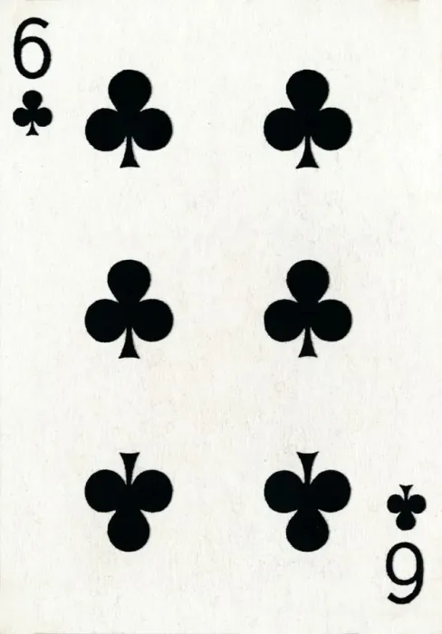 Framed Print : 6 of Clubs from a deck of Goodall & Son Ltd. playing cards, c1940 Framed Print : 6 of Clubs from a deck of Goodall & Son Ltd. playing cards, c1940