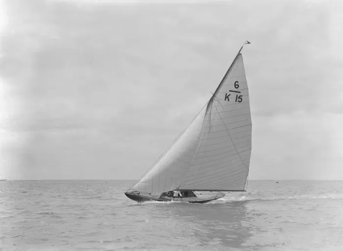 Framed Print : The 6 Metre class Alarm (K15) heeling upwind, 1921. Creator: Kirk & Sons of Cowes Framed Print : The 6 Metre class Alarm (K15) heeling upwind, 1921. Creator: Kirk & Sons of Cowes