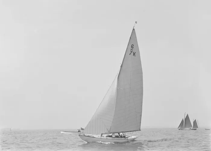 Framed Print : The 6 Metre class Cni sailing close-hauled, 1921. Creator: Kirk & Sons of Cowes Framed Print : The 6 Metre class Cni sailing close-hauled, 1921. Creator: Kirk & Sons of Cowes