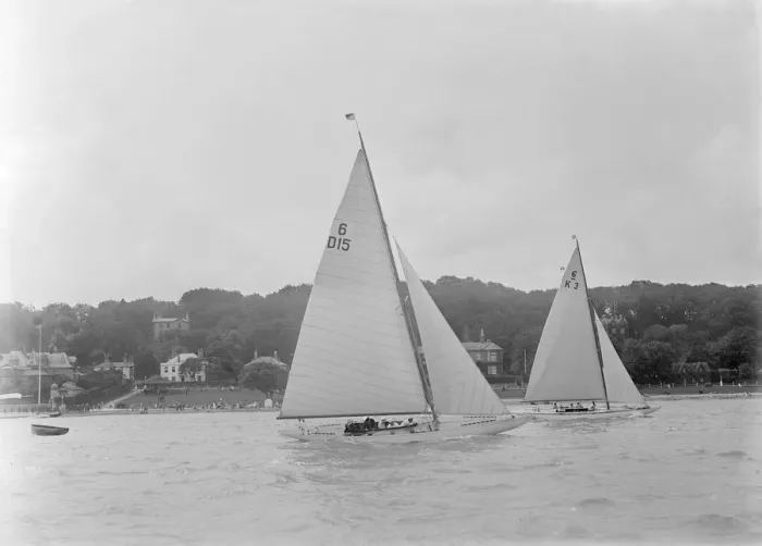 Framed Print : The 6 Metre Class yachts Oui-Oui (D15) and Gairney racing, 1922. Creator Framed Print : The 6 Metre Class yachts Oui-Oui (D15) and Gairney racing, 1922. Creator
