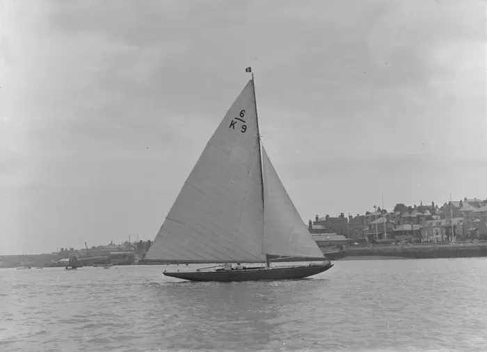 Framed Print : The 6 Metre international class Baccara (K9), 1921. Creator: Kirk & Sons of Cowes Framed Print : The 6 Metre international class Baccara (K9), 1921. Creator: Kirk & Sons of Cowes