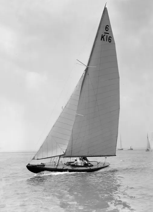 Framed Print : The 6 Metre Jean (K16) sailing upwind, 1922. Creator: Kirk & Sons of Cowes Framed Print : The 6 Metre Jean (K16) sailing upwind, 1922. Creator: Kirk & Sons of Cowes