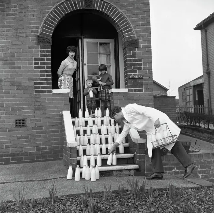 Framed Print : 60 pints of milk, advertisment for the Barnsley Co-op, Mexborough, South Yorkshire, 1964 Framed Print : 60 pints of milk, advertisment for the Barnsley Co-op, Mexborough, South Yorkshire, 1964