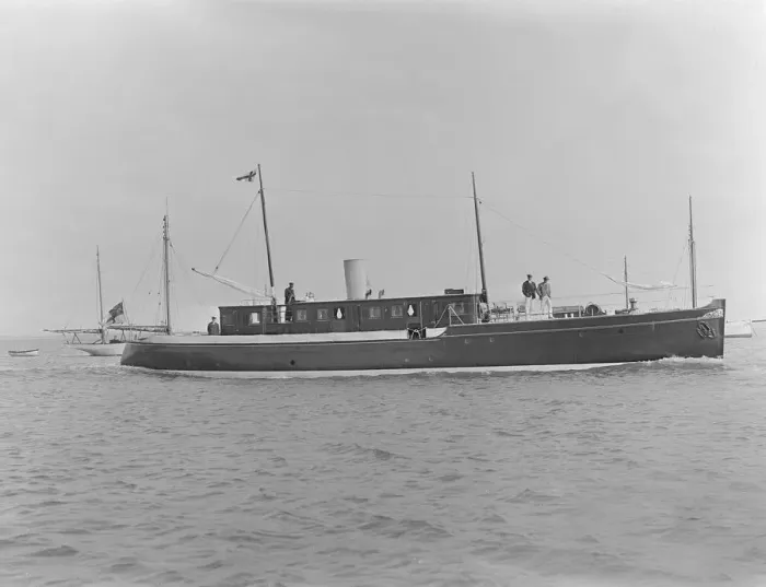 Framed Print : The 65 ton motor yacht Mairi under way, 1921. Creator: Kirk & Sons of Cowes Framed Print : The 65 ton motor yacht Mairi under way, 1921. Creator: Kirk & Sons of Cowes