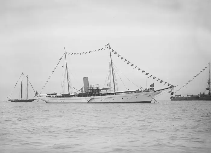 Framed Print : The 664 ton steam yacht North Star, 1911. Creator: Kirk & Sons of Cowes Framed Print : The 664 ton steam yacht North Star, 1911. Creator: Kirk & Sons of Cowes