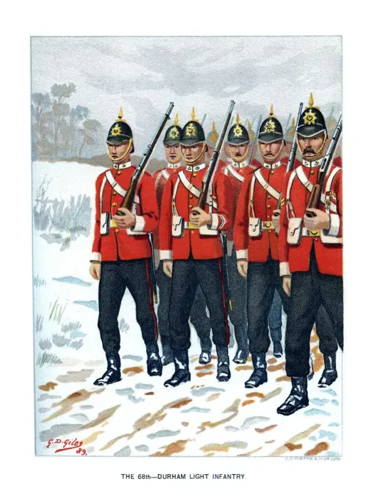 Framed Print : The 69th Durham Light Infantry, c1890. Artist: Geoffrey Douglas Giles Framed Print : The 69th Durham Light Infantry, c1890. Artist: Geoffrey Douglas Giles