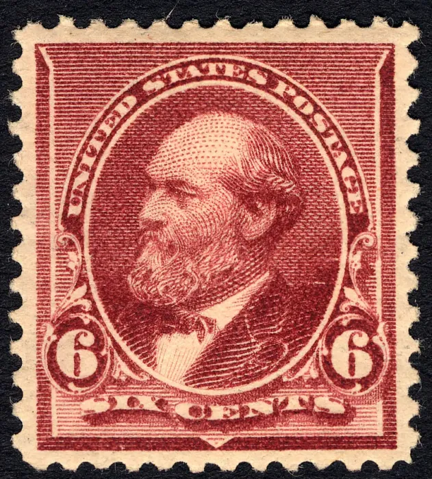 Framed Print : 6c James A. Garfield single, 1890. Creator: Unknown Framed Print : 6c James A. Garfield single, 1890. Creator: Unknown