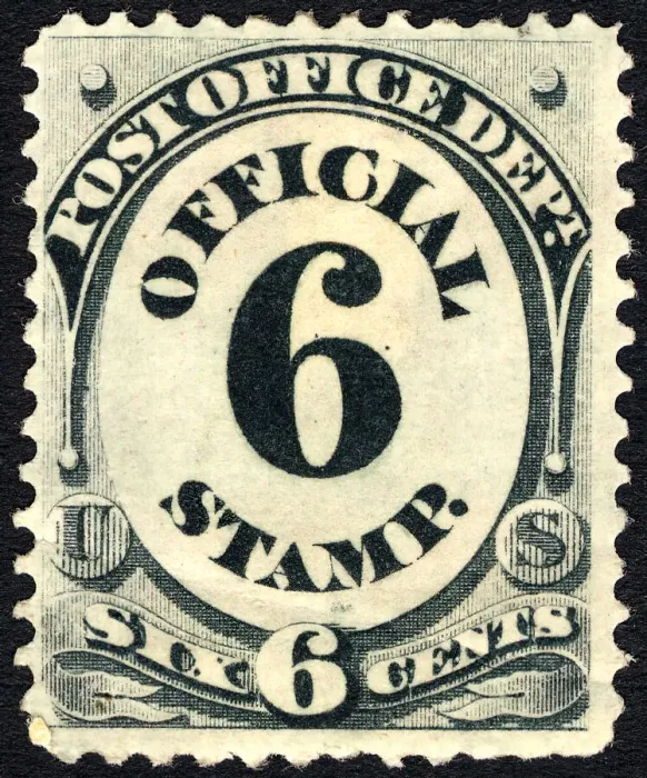 Framed Print : 6c Post Office Department single, 1873. Creator: Unknown Framed Print : 6c Post Office Department single, 1873. Creator: Unknown