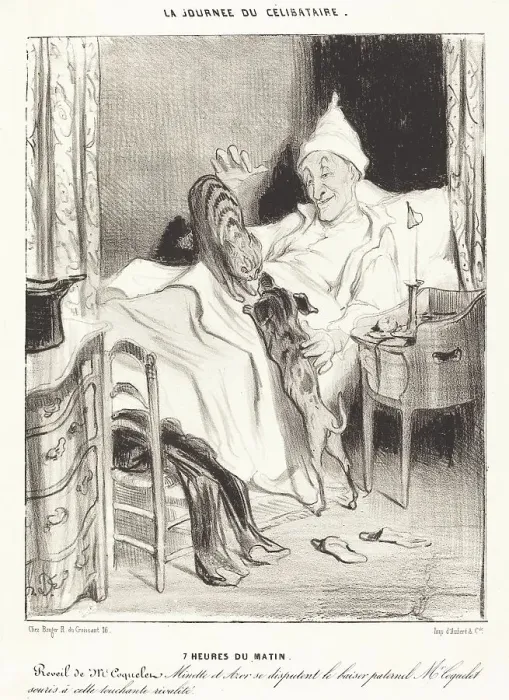 Framed Print : 7 heures du matin, 1839. Creator: Honore Daumier Framed Print : 7 heures du matin, 1839. Creator: Honore Daumier